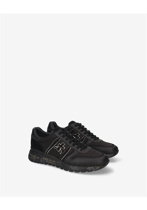 Premiata Lander 8655 Sneaker in Leather and Technical Fabric Black Men's PREMIATA |  | LANDER VAR8655